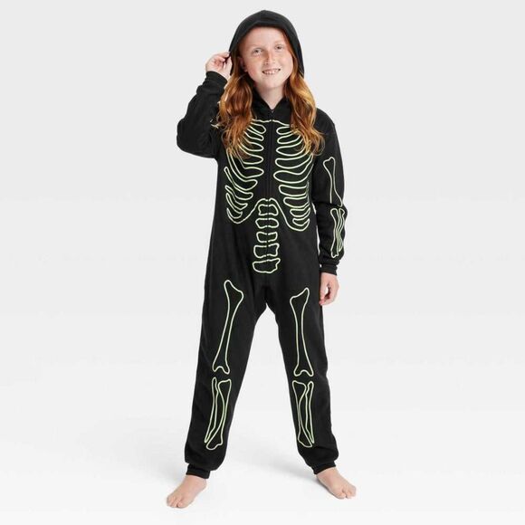 Source Unknown Other - Halloween Costume Pajama One Piece Kids Size M Glow in the Dark NWT